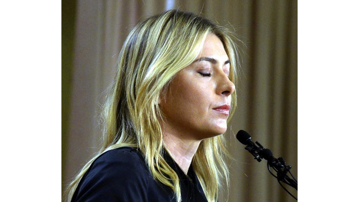 Sharapova, en la rueda de prensa del pasado marzo en la que anunció su positivo en Australia