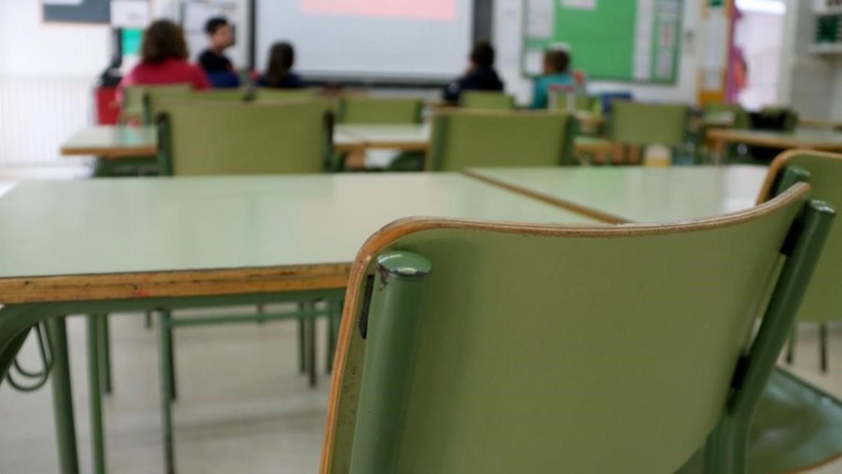 Aula de una escuela catalana. /