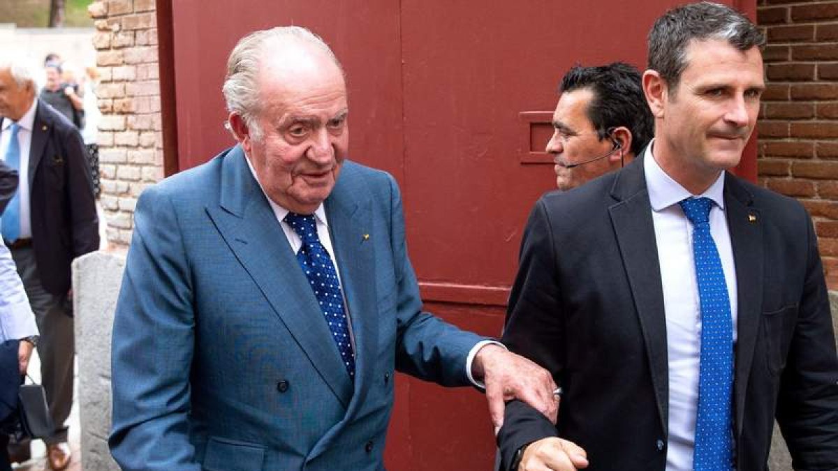 El rey emérito Juan Carlos durante su asistencia a un acto privado. RODRIGO JIMÉNEZ