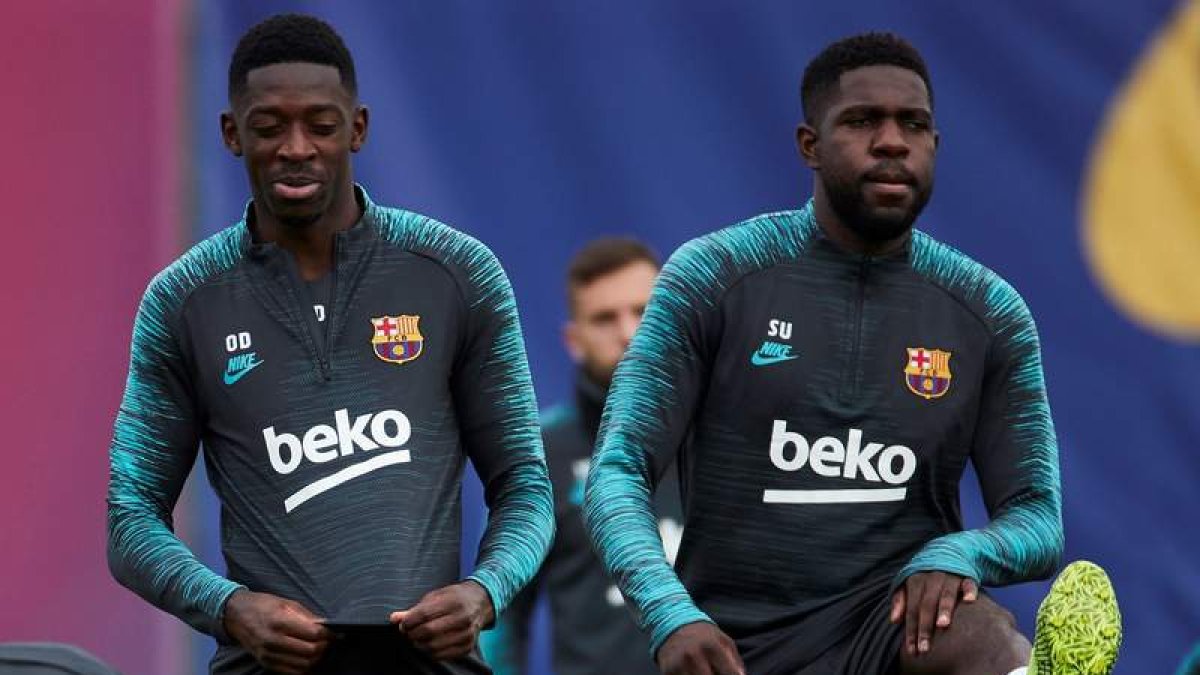 Dembélé, a la izquierda, fue operado en Finlandia.