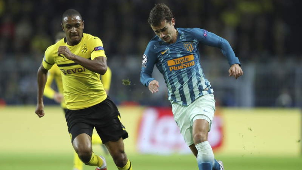 Griezmann no tuvo su día y eso lo notó un Atlético que cayó con estrépito en Alemania. VOGEL