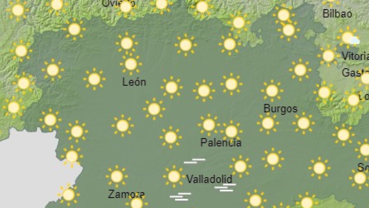 Previsión del tiempo para hoiy en León. AEMET