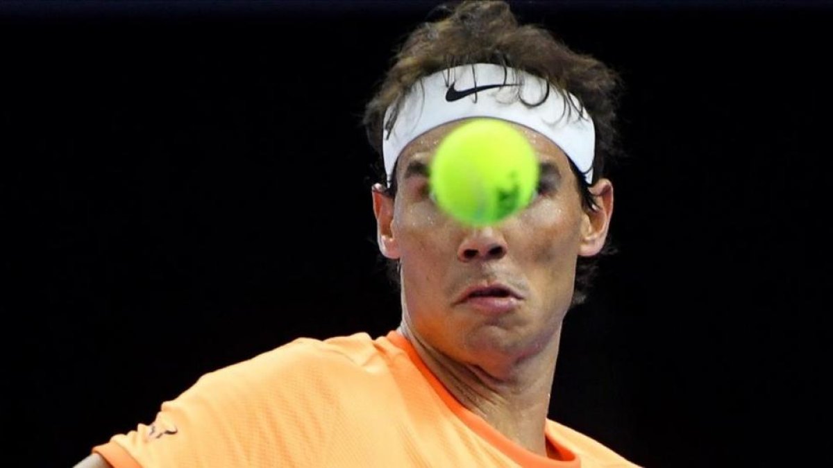 Nadal, durante su partido con el búlgaro Dimitrov en Pekín.