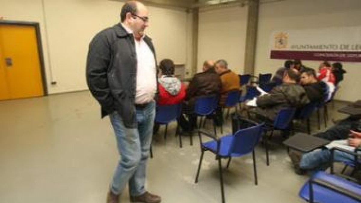 El Che Escanciano en la asamblea que ayer le reeligió de forma unánime como presidente de nuevo de l