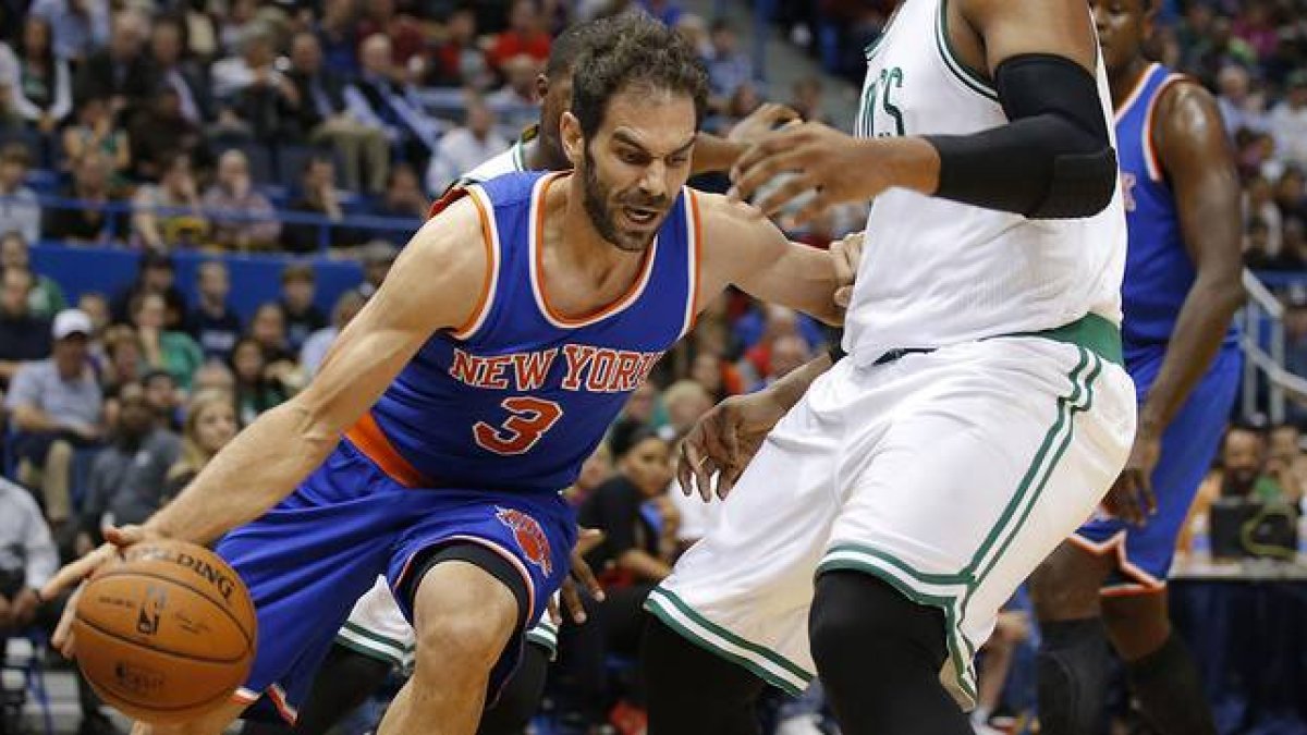 José Manuel Calderón, en un momento del partido preparatorio contra los Celtics.