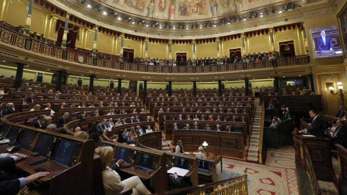 Mariano Rajoy en el pleno del Congreso de los Diputados.