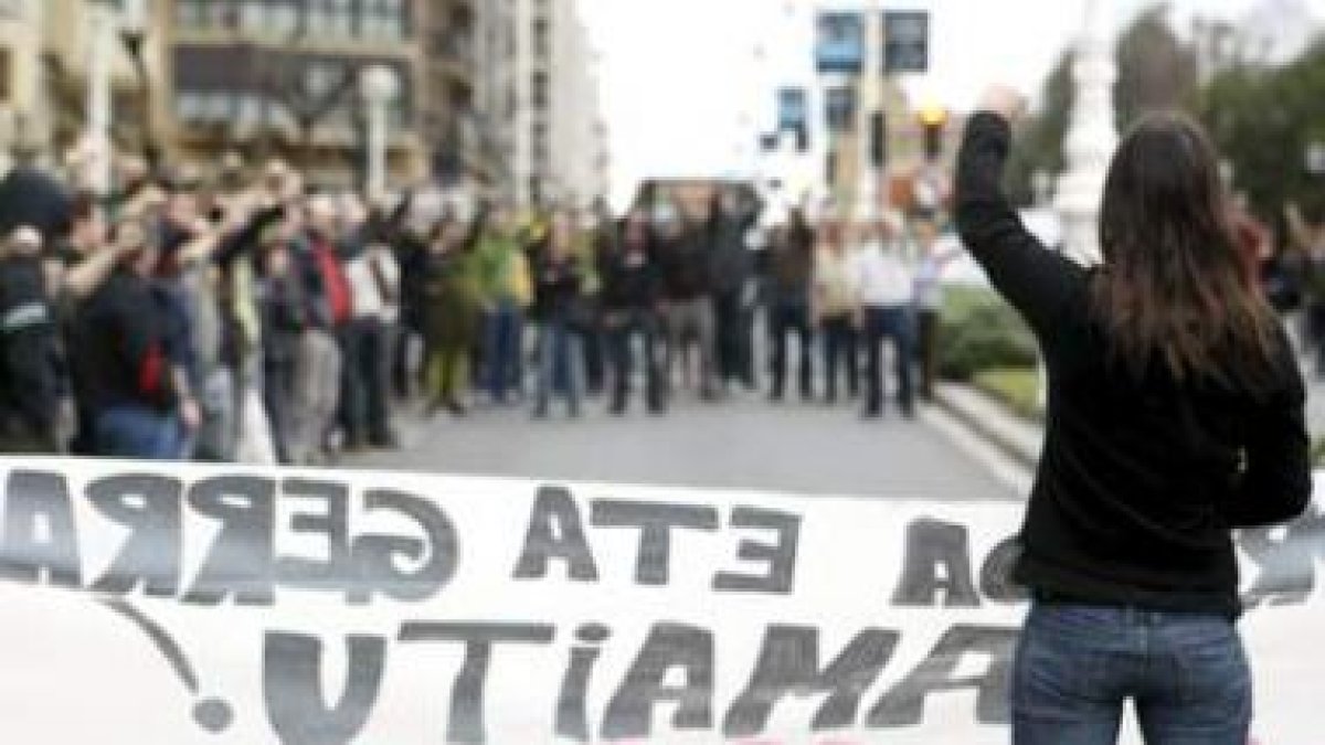 Aberzales protestan por el caso Anza en San Sebastián.