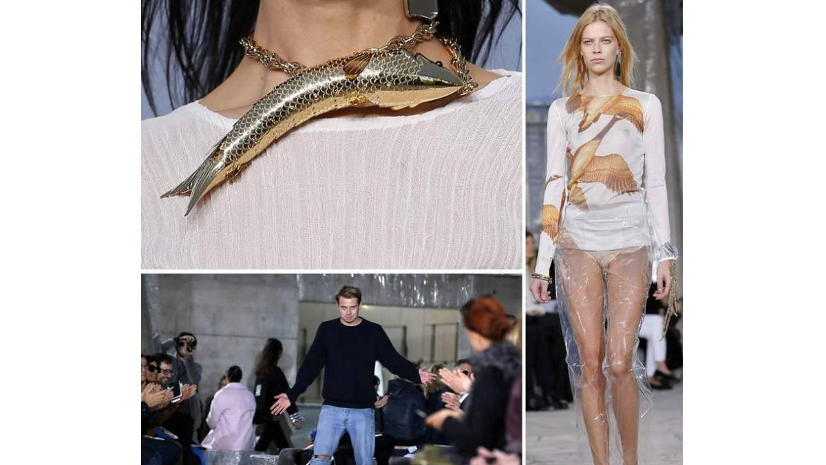 Arriba, un accesorio de la nueva colección. Abajo, el diseñador y una de sus creaciones (derecha).