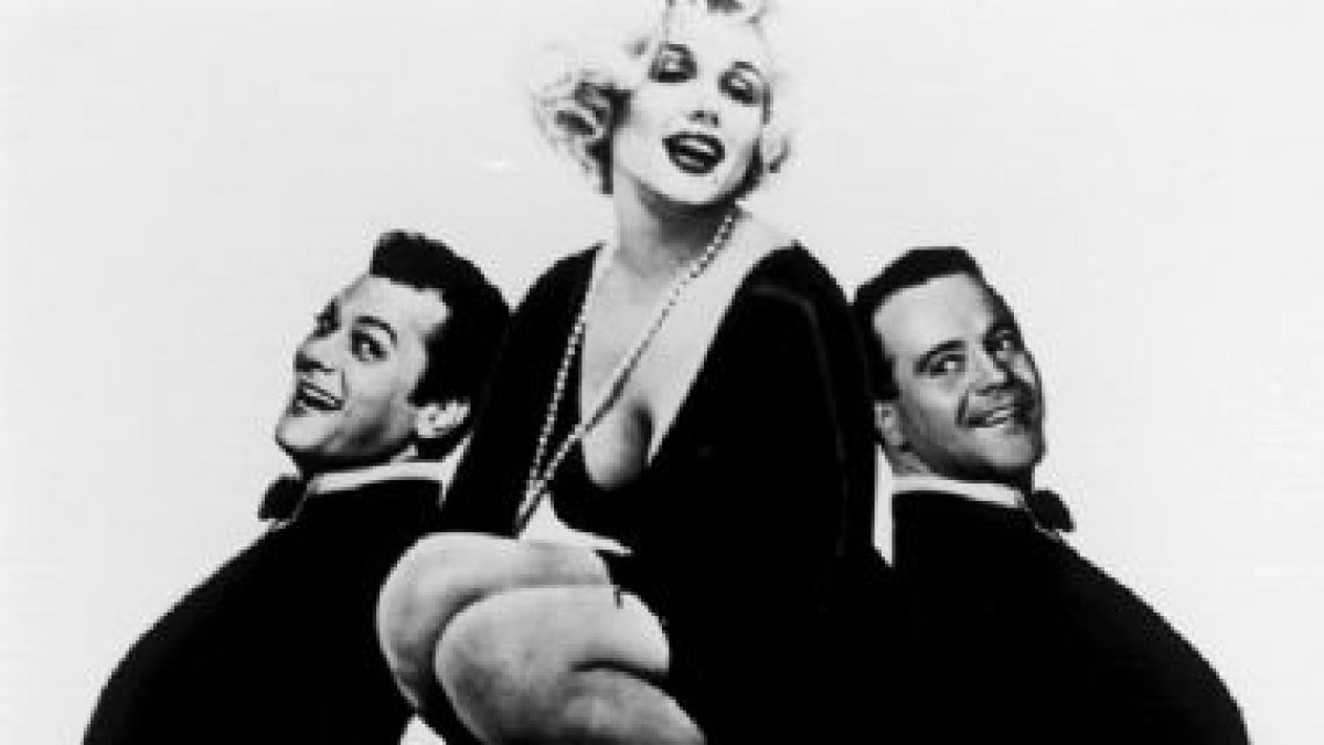 Tony Curtis, Marilyn Monroe y Jack Lemmon en «Con faldas y a lo loco»