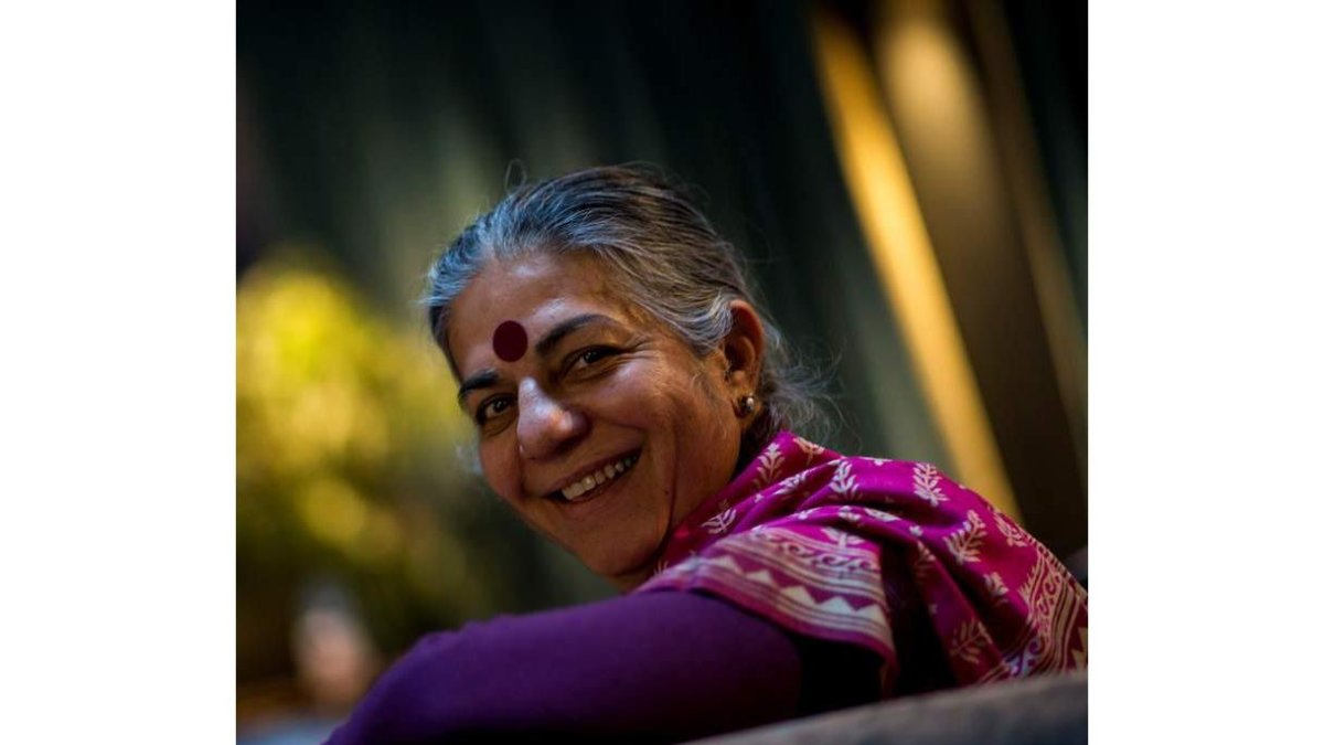 Vandana Shiva durante su visita a Barcelona. QUIQUE GARCÍA
