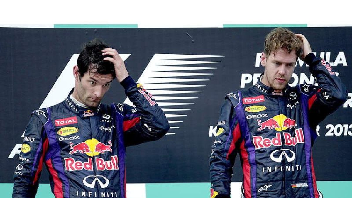 Webber y Vettel dejaron patente en el podio que su relación en Red Bull no es la idónea. La actuación del alemán desoyendo las órdenes de equipo encendía al australiano.