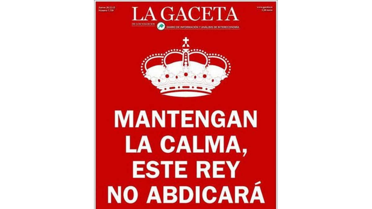 Portada de la última edición impresa de 'La Gaceta', publicada el 26 de diciembre del 2013.