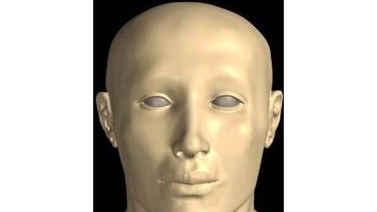 Molde de silicona que reproduce las facciones de Tutankamón