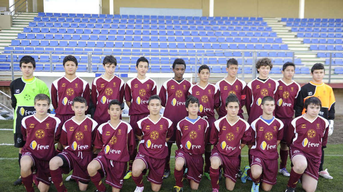 Formación de la selección de León sub 14.
