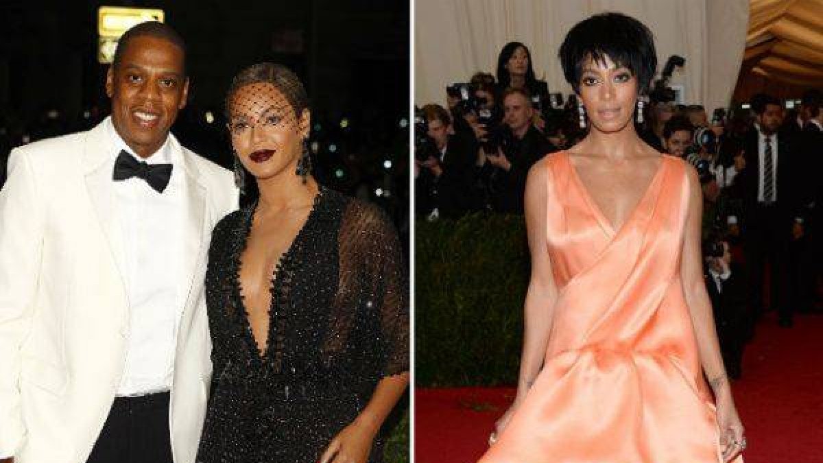 Jay Z, Beyoncé y su hermana Solange Knowles, en la gala del MET.