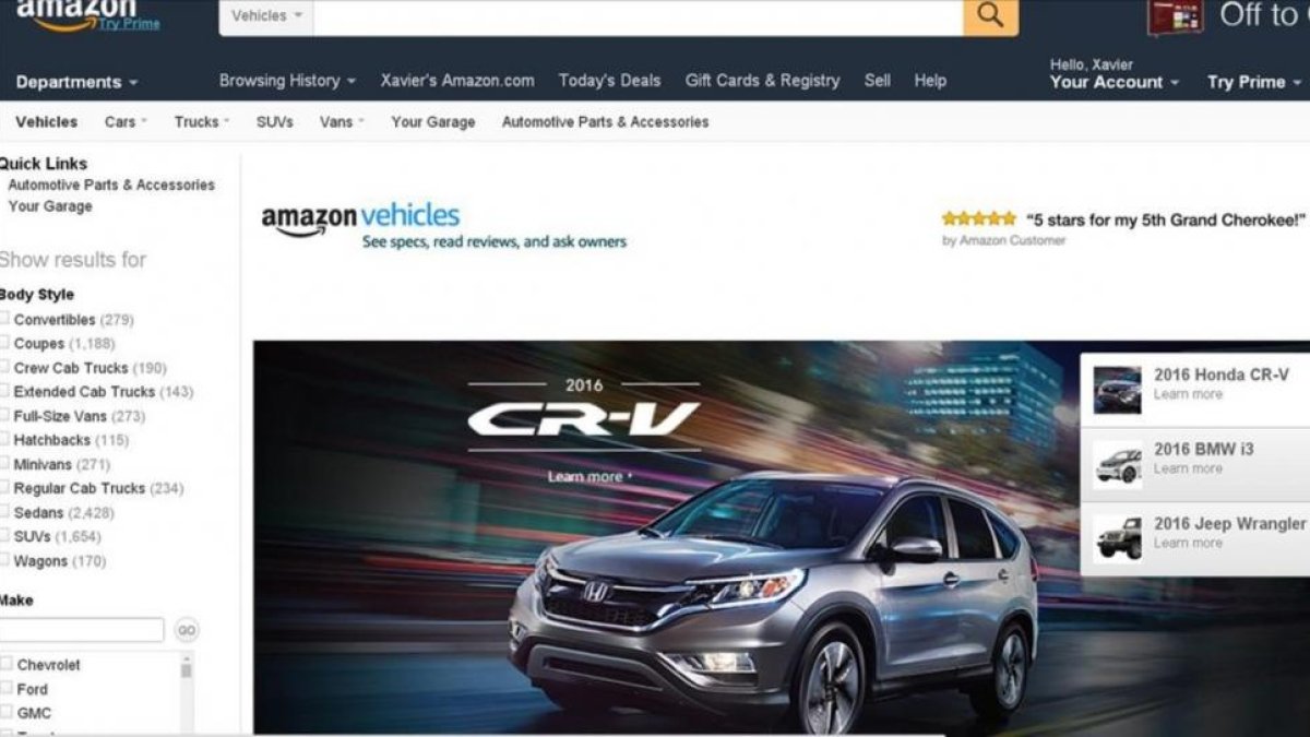 Nuevo portal Amazon Vehicles.