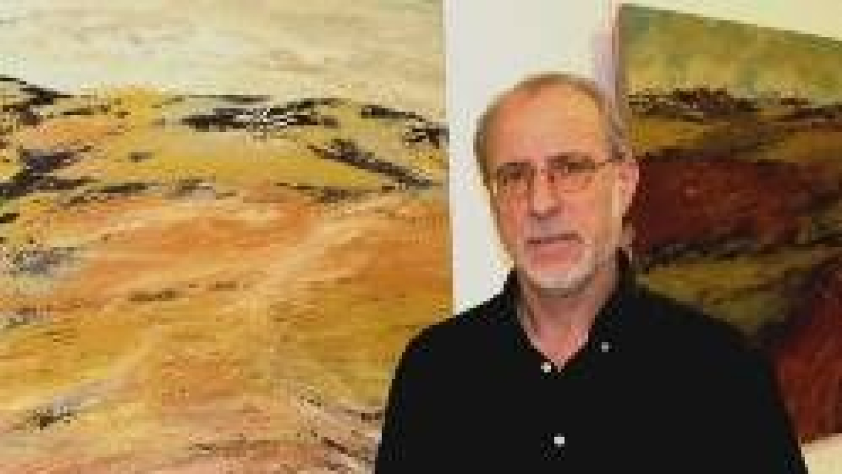 El pintor leonés, ganador del certamen del Hospital