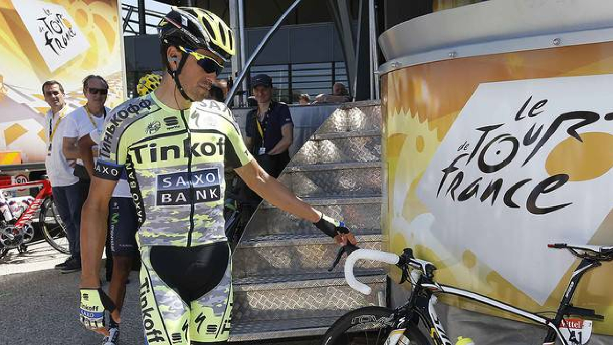 Alberto Contador, el lunes, antes de comenzar la 16ª etapa del Tour, con meta en Gap.