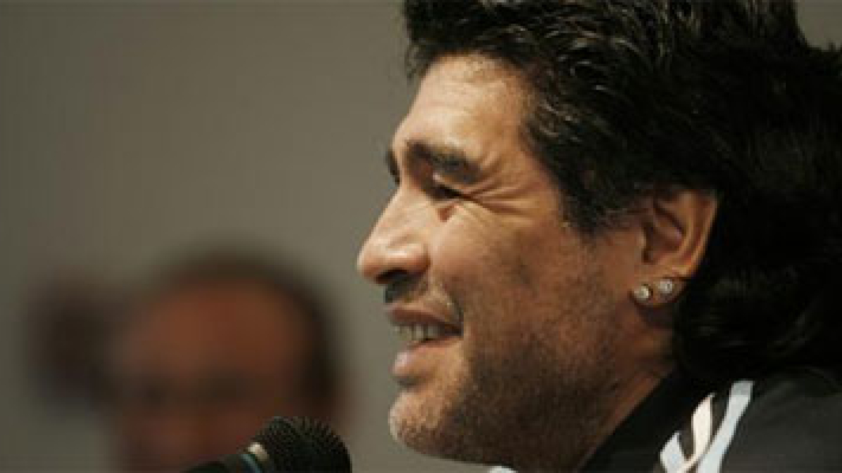 El director técnico de la selección de fútbol de Argentina, Diego Maradona.