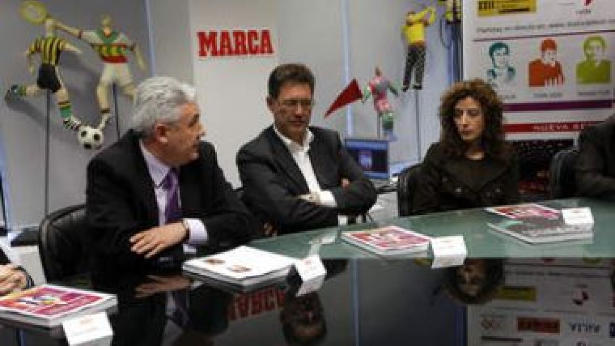 Momento de la presentación del Magistral de Ajedrez de León en las instalaciones de Marca en Madrid