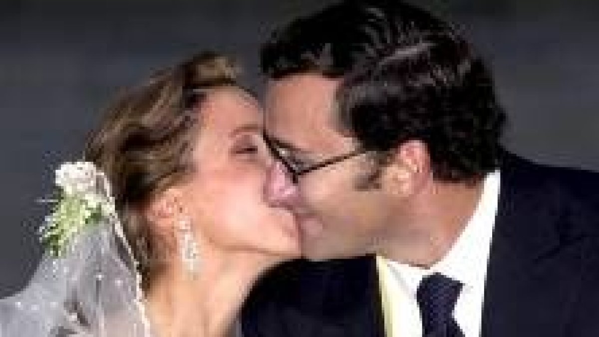 La pareja Ana Aznar y Alejandro Agag el día de su boda en Madrid