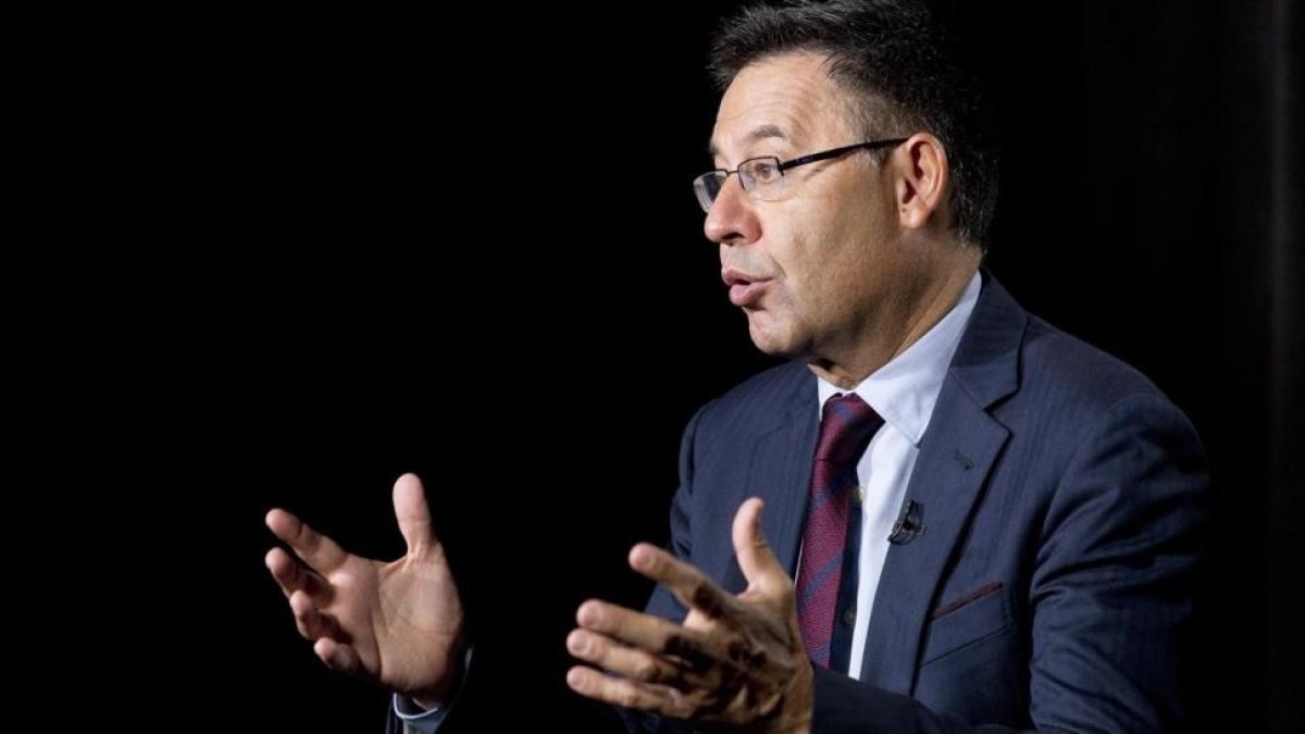 Josep Maria Bartomeu, en un acto de la gira del Barça por EEUU