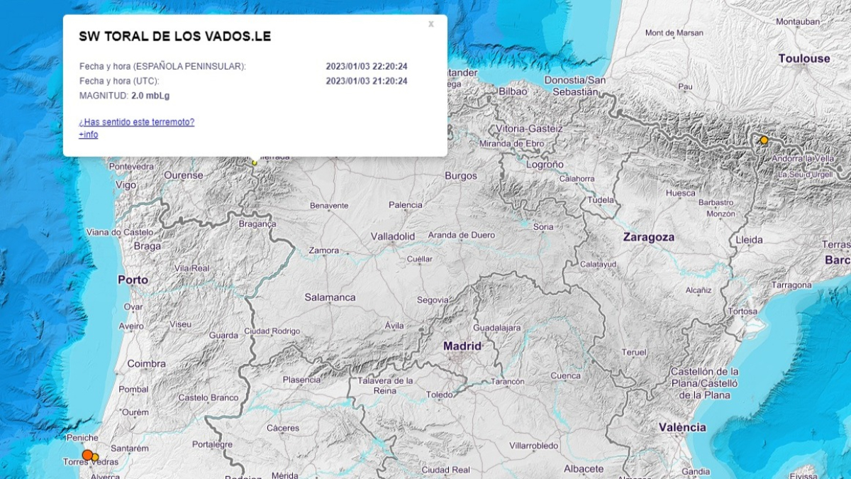 Ubicación del terremoto. IGN