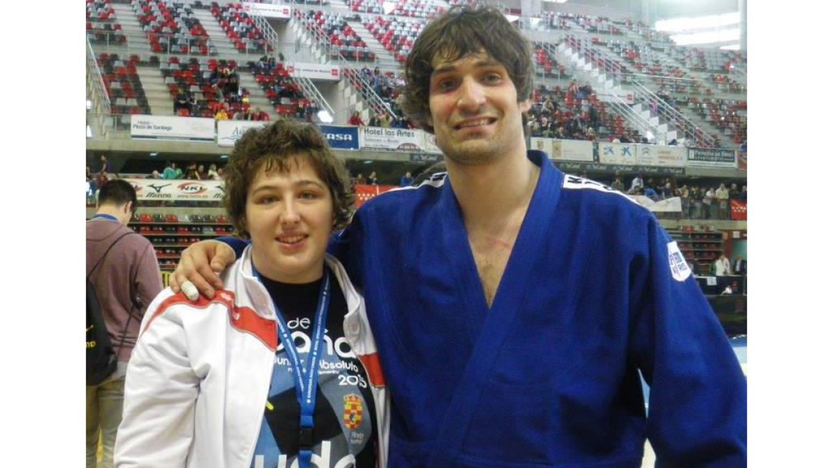 Mélany Prada y Álvaro Sánchez, representantes del judo leonés en el Campeonato de España.