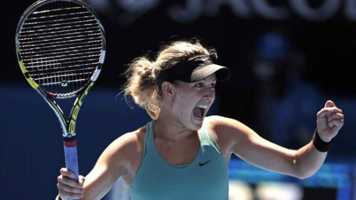 Bouchard celebra un punto ganado.