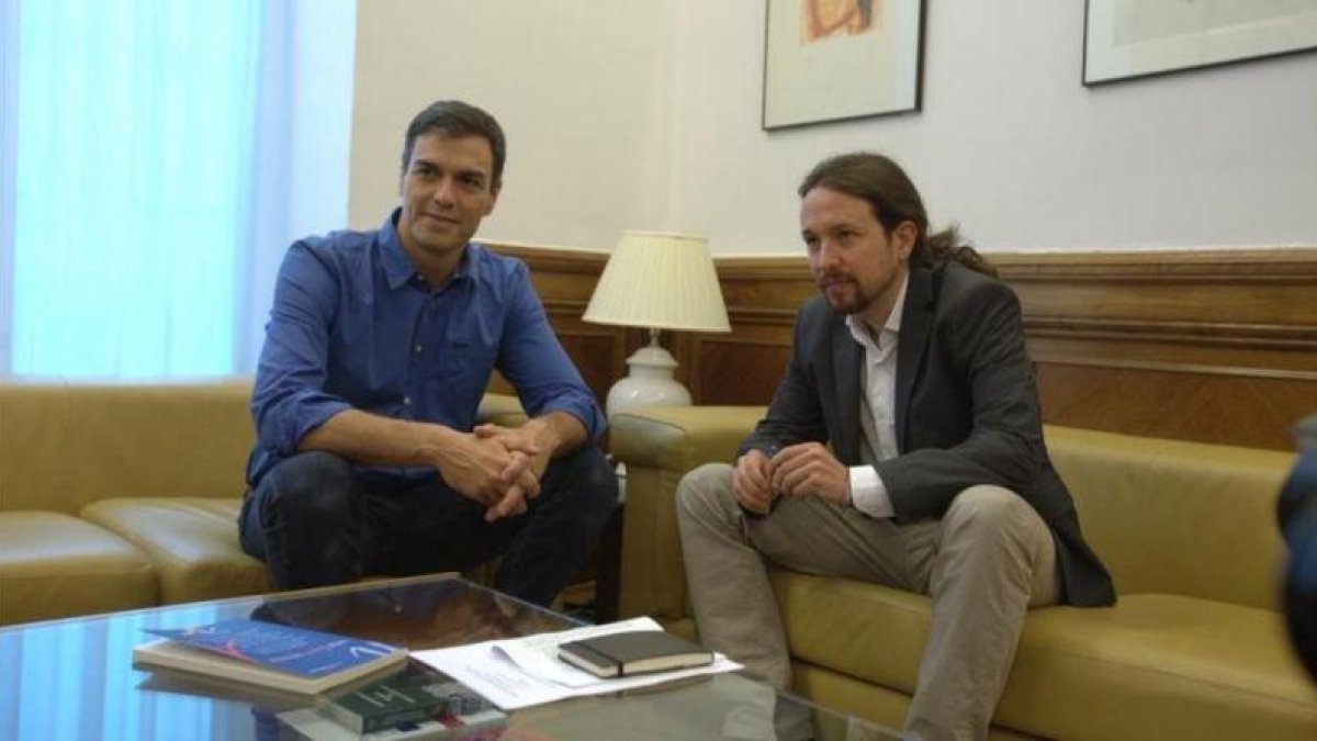 Pedro Sánchez y Pablo Iglesias.