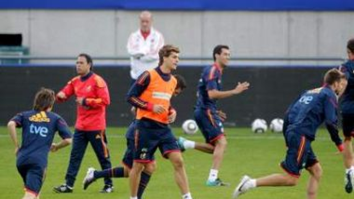 La selección española realizó ayer una suave sesión de entrenamiento.