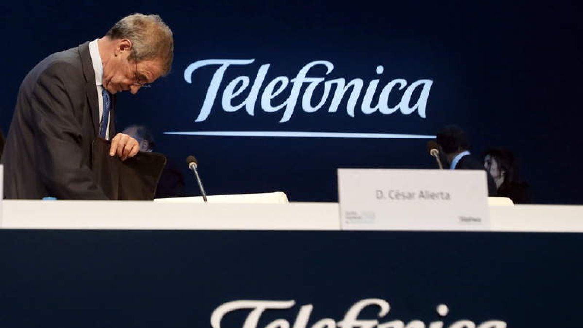 César Alierta, en la celebración de la junta de accionistas.