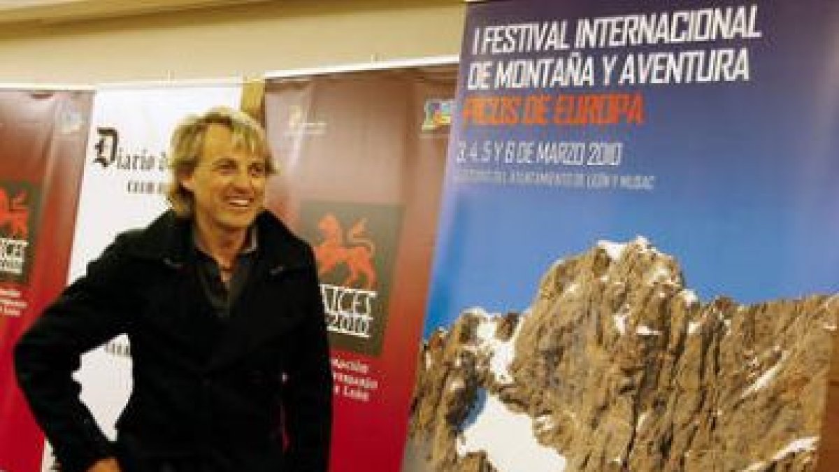 Jesús Calleja, la pasada semana en la presentación del Festival «Picos de Europa».