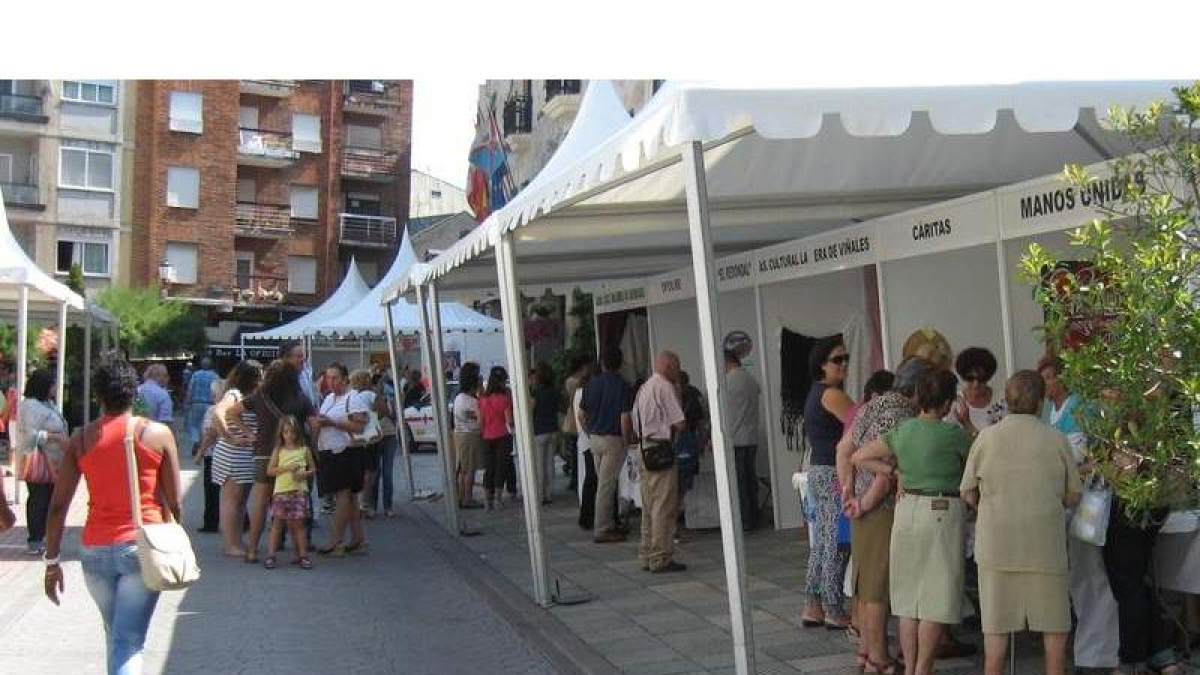 Aspecto que presentaba ayer la muestra en Bembibre, que contó con 41 colectivos sociales.