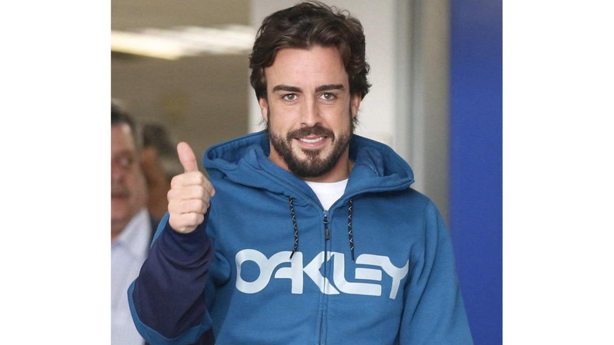 Fernando Alonso, el día que dejó el hospital.