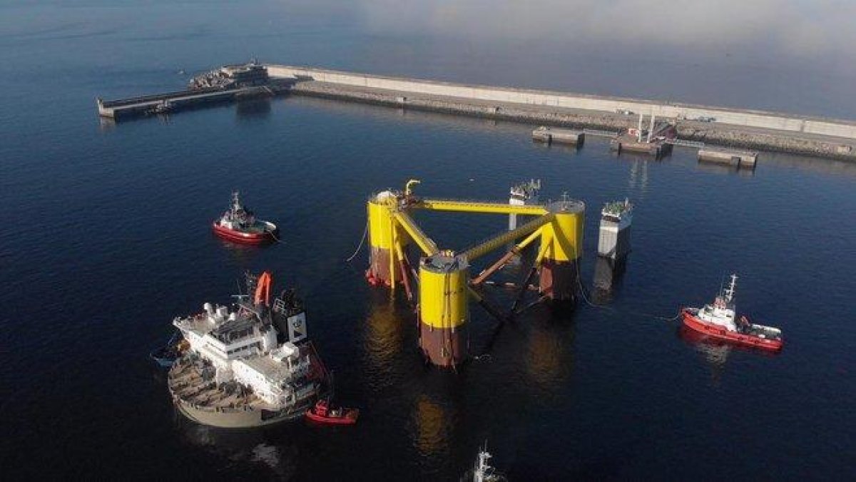 Plataforma flotante del proyecto Windfloat Atlantic.