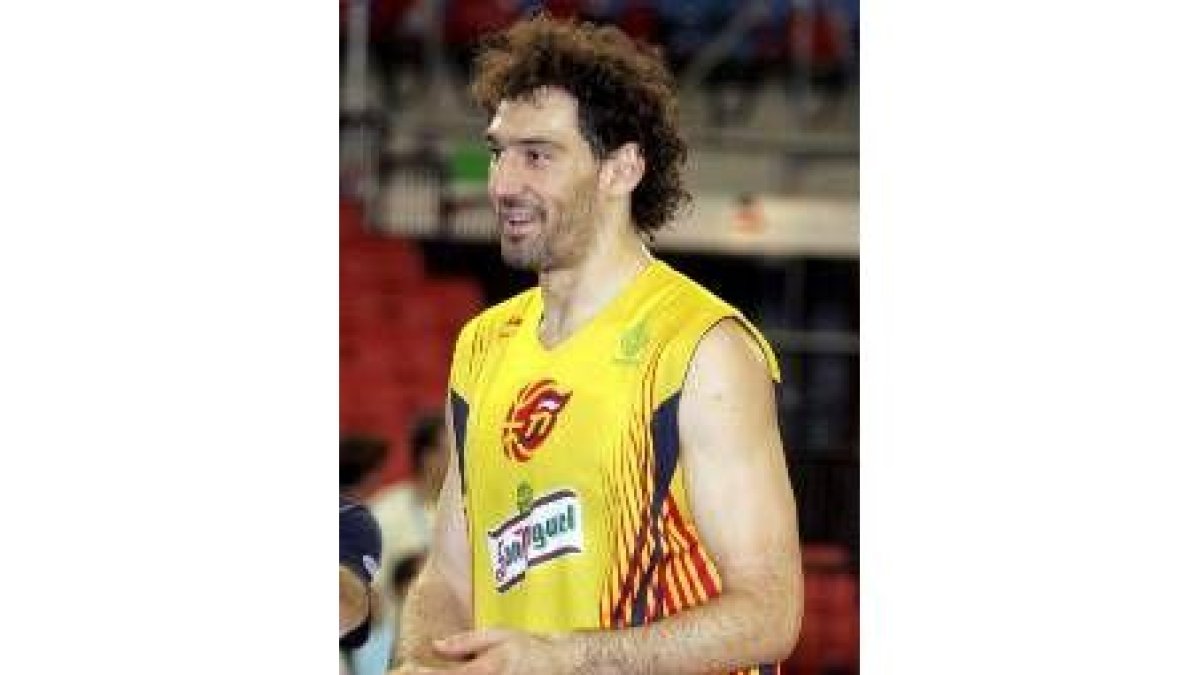 Garbajosa durante el entrenamiento de ayer