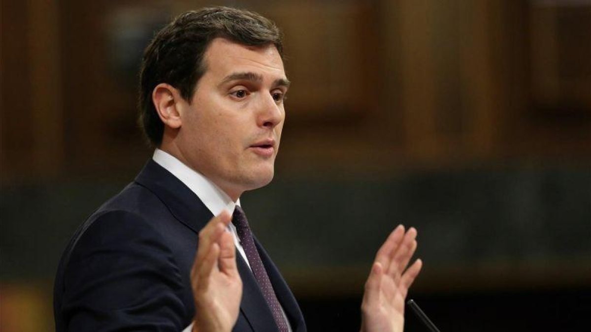 Albert Rivera, durante su intervención en el pleno del Congreso sobre el debate de las pensiones.