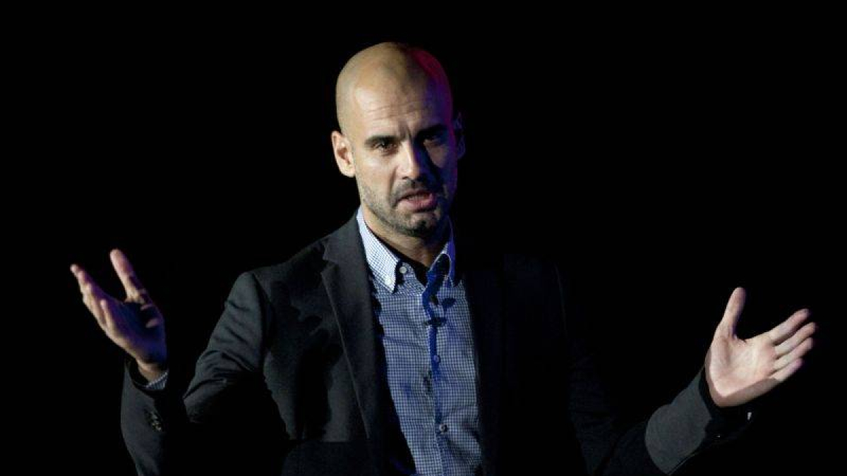Guardiola, durante la conferencia