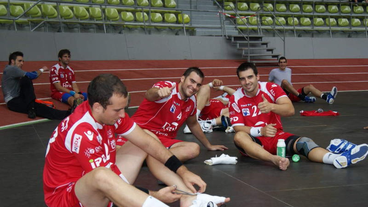 Álvaro Ferrer, Andreu y Ruesga, antes de medirse al Hamburgo.