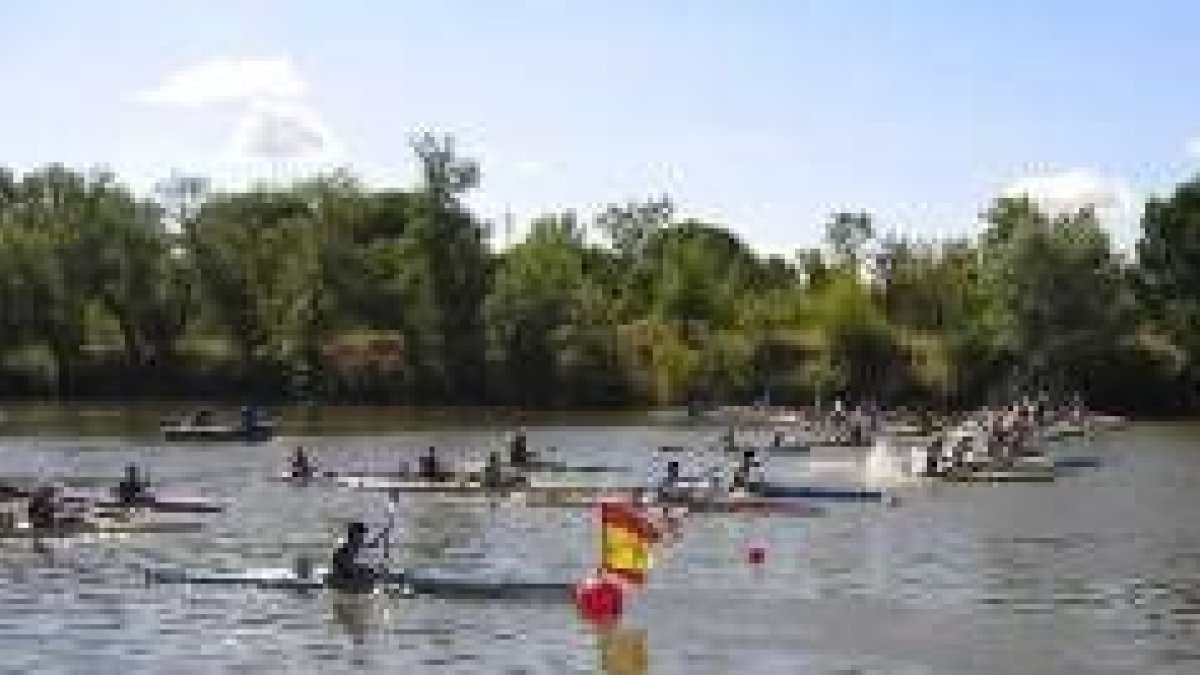 Los palistas en plena competición en aguas zamoranas