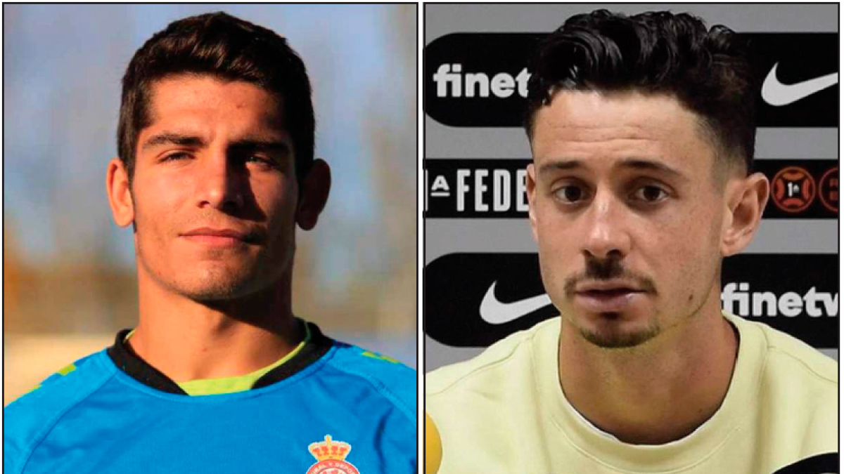 El portero Guille Vallejo y el lateral derecho Toni Abad. DL