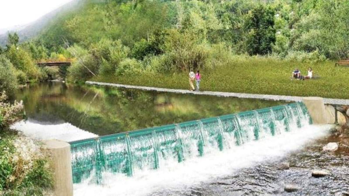 Imagen virtual de la playa fluvial una vez concluida. DL
