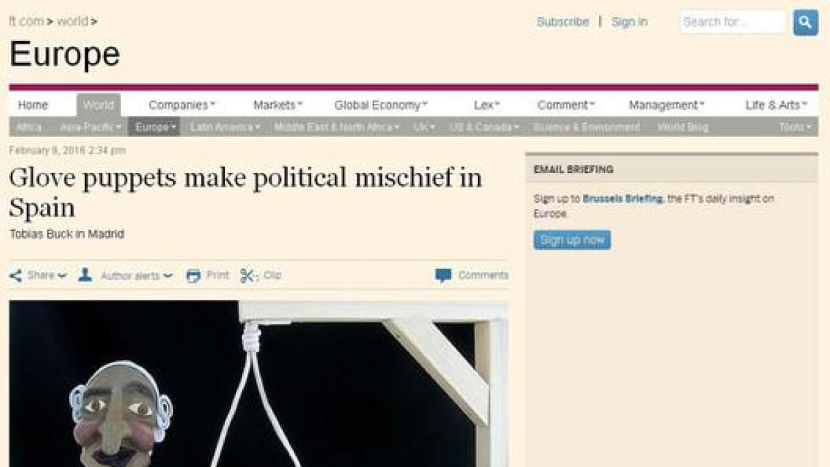 El escándalo de los titiriteros en el diario 'Financial Times'.