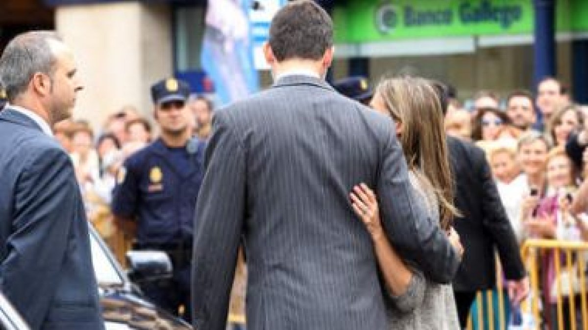 Los príncipes, poco antes de regresar a Madrid.
