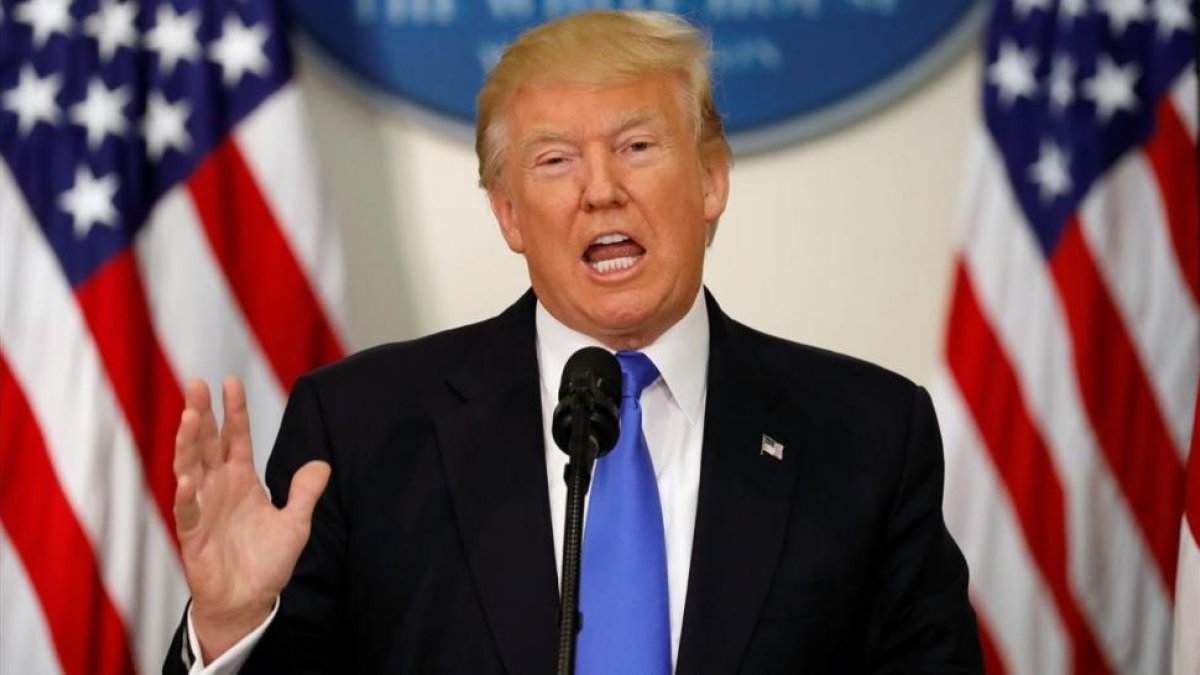 Donald Trump comparece ante los medios en la Casa Blanca