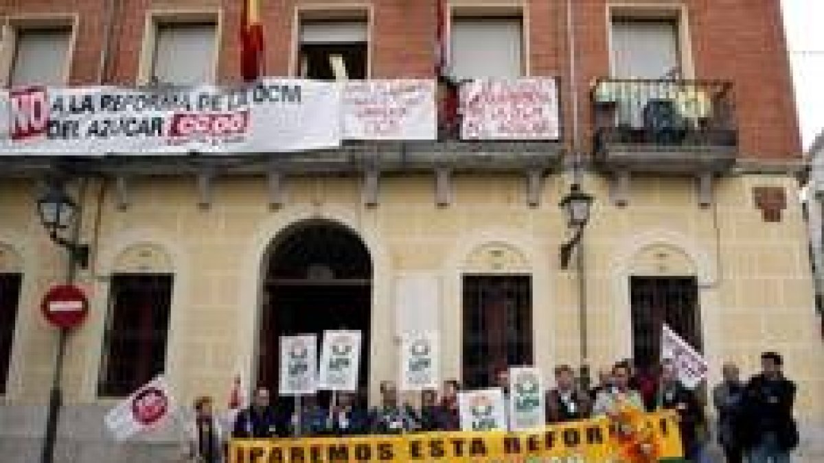 Aspecto de la concentración en la localidad vallisoletana de Peñafiel