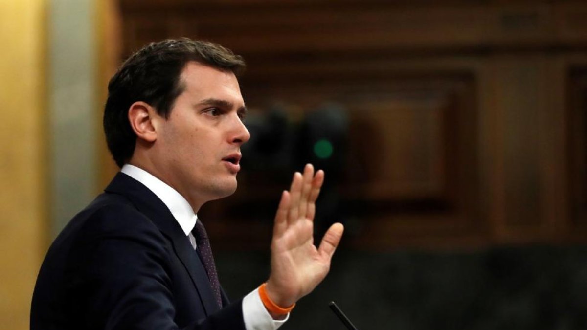 Albert Rivera, durante su intervención en el pleno del Congreso sobre el debate de las pensiones