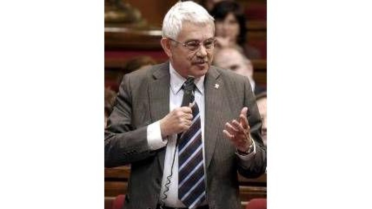 Pascual Maragall, durante la sesión de control en el Parlamento catalán