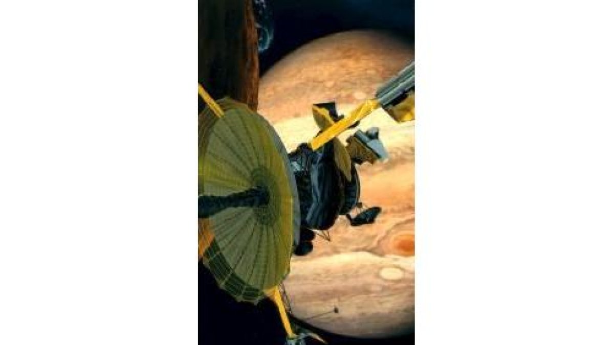 La sonda espacial Galileo se aproxima a la Luna